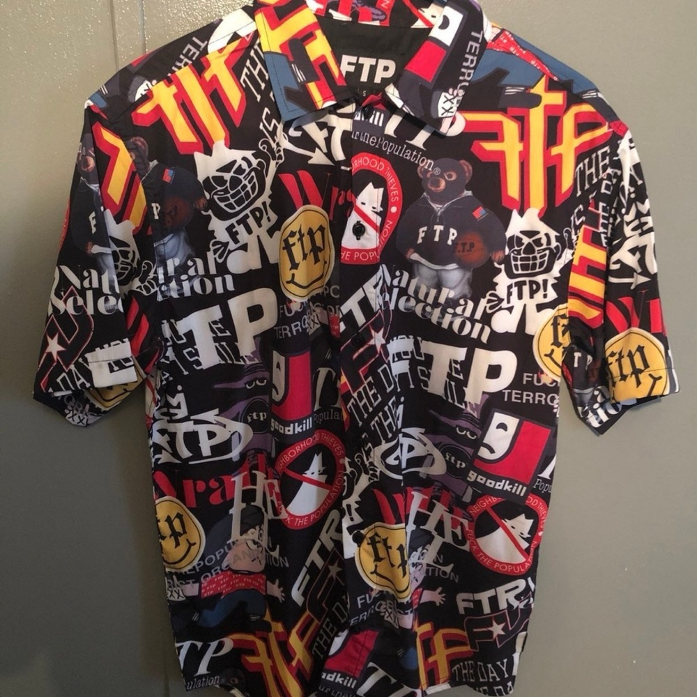 FTP Bold Graphic Men's Shirt - Black, Red, Yellow